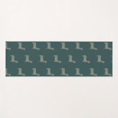 Warm Gold Gradient Paw Print Dog Silhouette Fabric Yogamatte (Vorderseite (Horizontal))