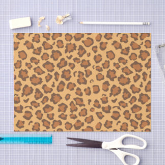 Warm Golden Brown Classic Leopard Print Decoupage Seidenpapier