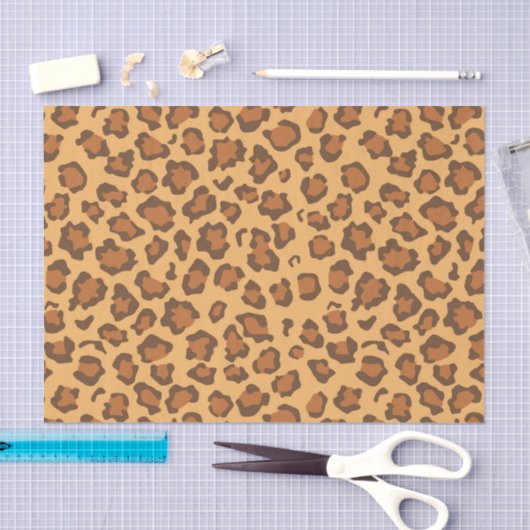 Warm Golden Brown Classic Leopard Print Decoupage Seidenpapier (Handwerk)