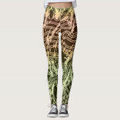 Warm Gradient Topographic Contour Map Leggings (Vorderseite)