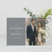 Warm Gray Contemporary Photo Dankeskarte (Stehend Vorderseite)