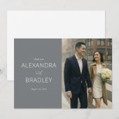 Warm Gray Contemporary Photo Dankeskarte (Vorne/Hinten)