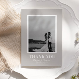 Warm Gray Modern Bold Typografy Wedding Vielen Dan Dankeskarte