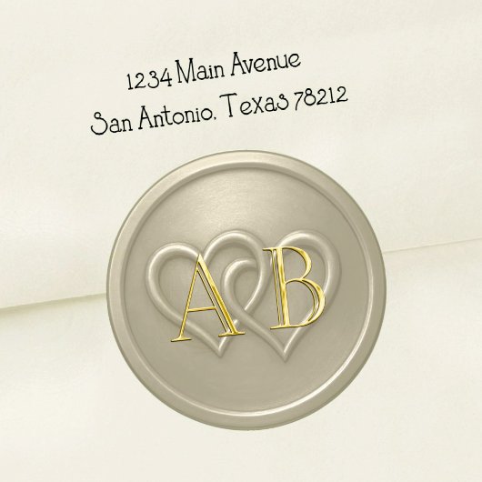 Warm Gray Two Hearts Intertwined Wedding Runder Aufkleber