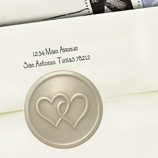 Warm Gray Two Hearts Intertwined Wedding Runder Aufkleber