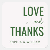 Warm Green Minimalist Wedding Stickers (Vorderseite)