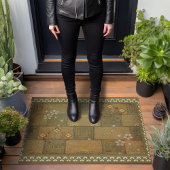 Warm Green Tiling Walter Crane Designs Fußmatte