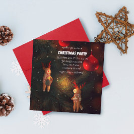 Warm Hand-Painted Reindeer Ornament Christmas  Einladung