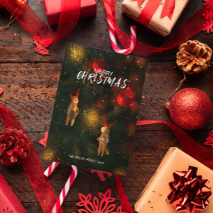 Warm Handbemaltes Rentier-Ornament Weihnachten Dankeskarte