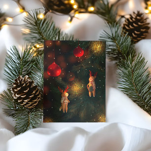 Warm Handbemaltes Rentier-Ornament Weihnachten Postkarte