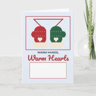 Warm Hands Warm Hearts Handschuhe Weihnachtskarte Karte
