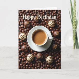 Warm Happy Birthday Kaffeebohnen Karte