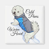 Warm Heart Snow Bichon Magnet (Vorne)