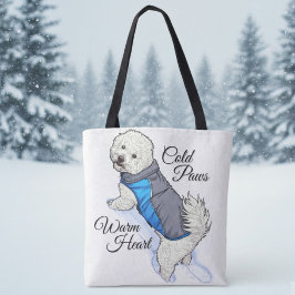 Warm Heart Snow Bichon Tote Tasche