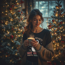 Warm Hearts Hot Cocoa Happy Holidays – Cozy T-Shirt