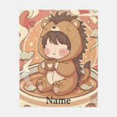 Warm Hedgehog Brew Cozy Fleece Blanket (Vorderseite)