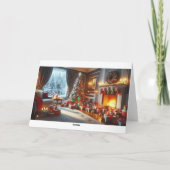 Warm Holiday Hearth" Einladung (Rückseite)