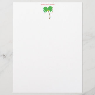 "Warm Holiday Wishs" Palm Tree Letterhead