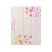 Warm Hues Watercolor-Blume Liniert Notizblock (Rotiert)