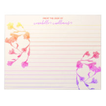 Warm Hues Watercolor-Blume Liniert