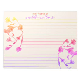 Warm Hues Watercolor-Blume Liniert Notizblock