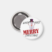 Warm Hugs Frohe Weihnachten Magnet (Vorderseite/Rückseite)