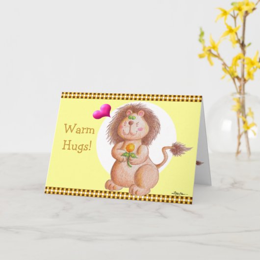 Warm Hugs! Karte (Gelbe Blume)