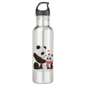 Warm Hugs, Panda-Liebe Edelstahlflasche (Vorderseite)