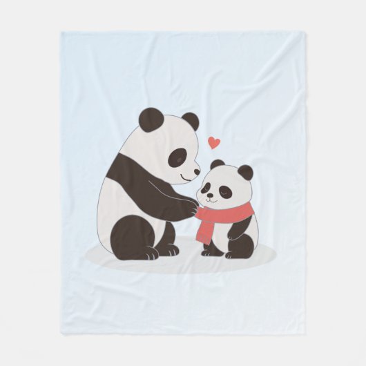 Warm Hugs, Panda-Liebe Fleecedecke (Vorderseite)