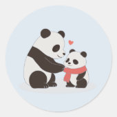 Warm Hugs, Panda-Liebe Runder Aufkleber (Vorderseite)