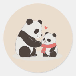 Warm Hugs, Panda-Liebe Runder Aufkleber