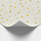 Warm Ivory Japanese Dandelion Floral Pattern Geschenkpapier (Ecke)