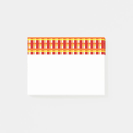 Warm Kariert Post-it Klebezettel (Vorderseite)