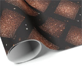 Warm Kupfer Metallisch Brauner Glitter-Muster Geschenkpapier (Rolleneckpunkt)