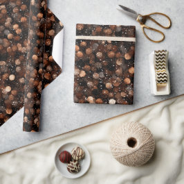 Warm Kupfer Metallisch Braunes Glitter-Muster Geschenkpapier