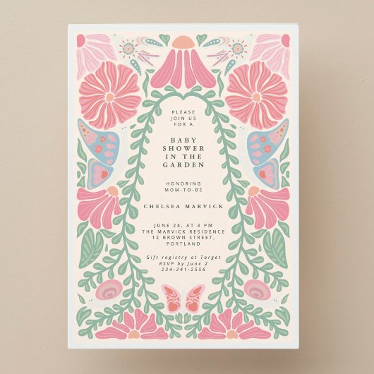 Warm light Garden Baby Shower Invitation Einladung