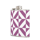 Warm Lila geometrischer Deko Cube Flachmann (Links)