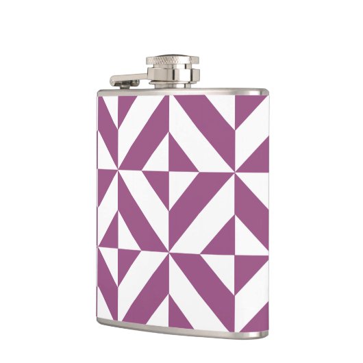 Warm Lila geometrischer Deko Cube Flachmann (Links)