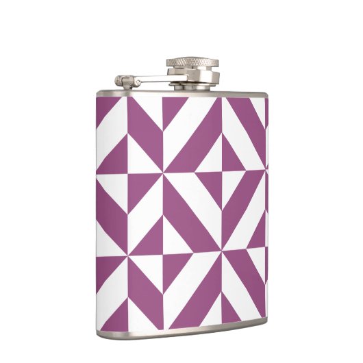 Warm Lila geometrischer Deko Cube Flachmann (Rechts)