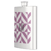 Warm Lila geometrischer Deko Cube Flachmann (Links)