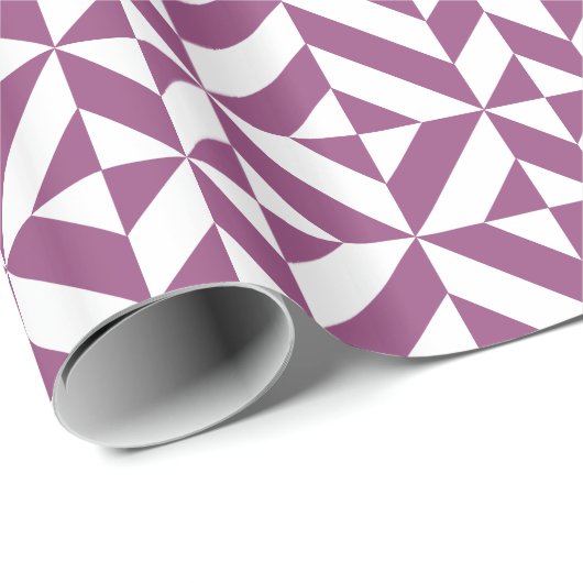Warm Lila geometrischer Deko Cube Geschenkpapier (Rolleneckpunkt)