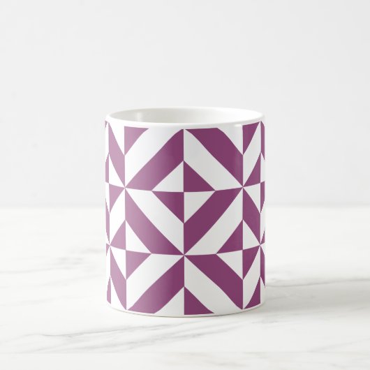 Warm Lila geometrischer Deko Cube Kaffeetasse (Mittel)