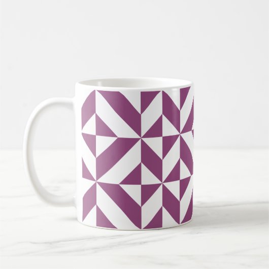 Warm Lila geometrischer Deko Cube Kaffeetasse (Links)
