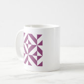 Warm Lila geometrischer Deko Cube Kaffeetasse (Vorderseite Links)