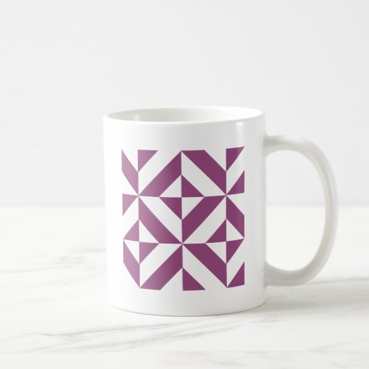 Warm Lila geometrischer Deko Cube Kaffeetasse (Rechts)