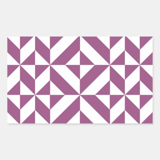 Warm Lila geometrischer Deko Cube Rechteckiger Aufkleber (Vorderseite)