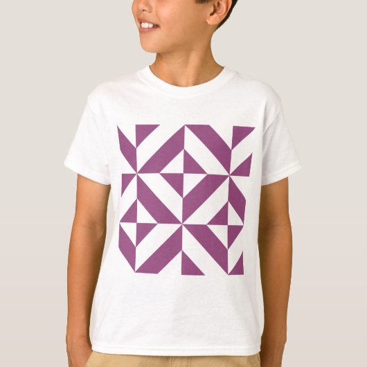 Warm Lila geometrischer Deko Cube T-Shirt (Vorderseite)