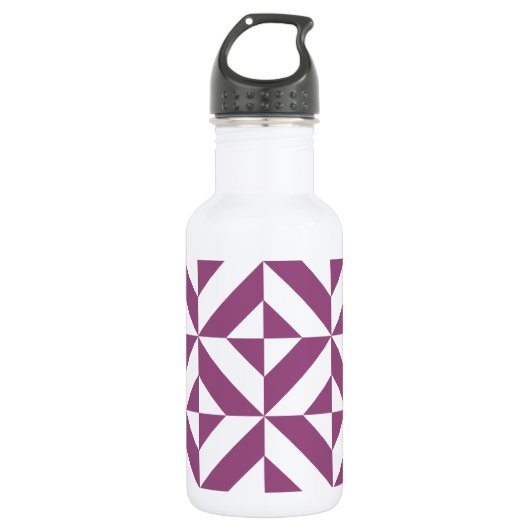 Warm Lila geometrischer Deko Cube Trinkflasche (Vorderseite)