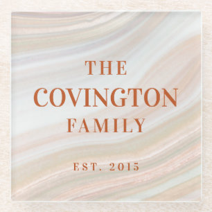 Warm Marble Geode Glasuntersetzer