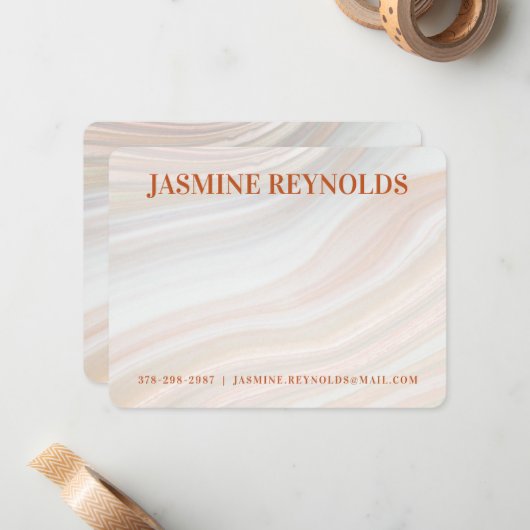 Warm Marble Geode Mitteilungskarte (Vorderseite/Rückseite Beispiel)